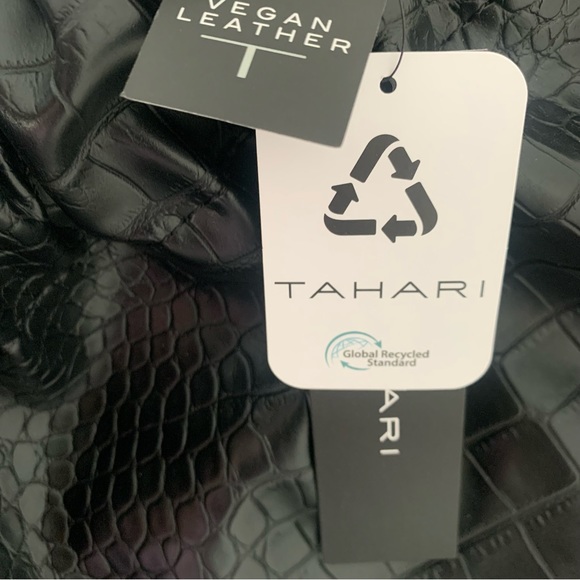 NEW Tahari Riverdale Vegan Leather Black Tote - Picture 4 of 10